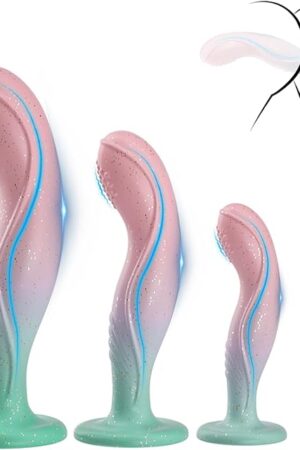 3PCS Anal Plug Silicone Butt Plug Set for Beginning Anal Dildo Anal Dilator Training Kit Prostate Massager Adult Sex Toys for Men/Women Couples(Pink)