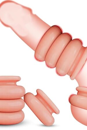4 Pieces Reusable Enlargement Thickening Silicone Penis Rings Set Removable Cock Rings Testicle Rings for Men Toy for Couples Extreme Sex Toy Set for Couples