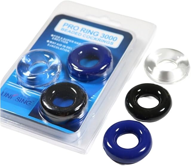 ERUN 3 Pcs Men Penis Cock Rings Delay Control Sequal Wellness Stay Harder Penis Rings O-Rings Enhancer Silicone Cock Rings Sex Toy for Men Couples