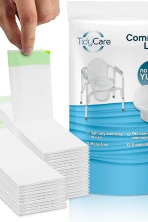 Disposable Bedside Commode Liners for Adult Portable Toilet Chair Seat Bucket and Bedpan | Value Pack of 48 Waste Bags | Universal Fit Liners for Home Medical Care