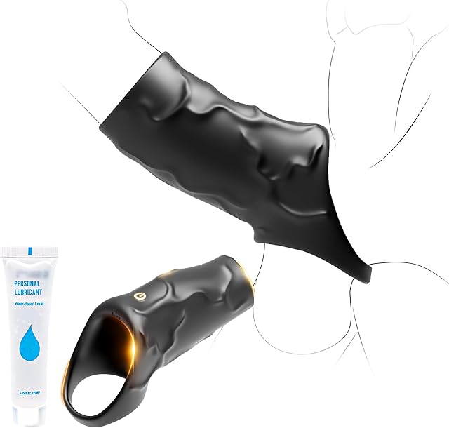 Vibrating Penis Sleeve Penis Ring, Cock Ring Male Sex Toys for Men, 10 Vibration Modes Penis Stimulation Female G-Spot Vibrator, Adult Toys for Men Couples