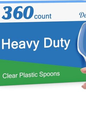 360 Count Clear Plastic Spoons Disposable, BPA-Free, Heat Resistant, Solid and Durable Disposable Spoons Heavy Duty Bulk, Premium Spoons plastic disposable for Party Supply