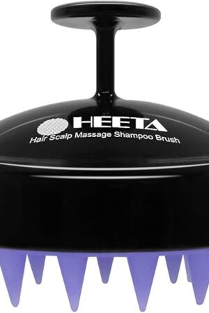 HEETA Scalp Massager Hair Growth, Soft Silicone Scalp Scrubber Shampoo Brush for Exfoliation, Dandruff Removal Head Massage Stress Relax, Wet & Dry Use for Thick Thin Curly Hair Care, Black
