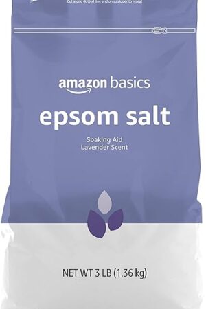 Amazon Basics Epsom Salt Soaking Aid, Lavender Scented, 3 Pound, 1-Pack (Previously Solimo)