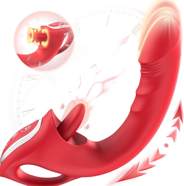 Dildos for Women clit licker Vibrator Sex Toys Rabbit Vibrators Thrusting clit Vibrator for Women with10 Vibration Modes 7thrusting Modes Featuring Licking andG Spot Couple Adult Toy