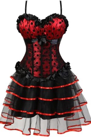 Corset Dresses Overbust Corset Skirt Set Moulin Rouge Showgirl Saloon Girl Costume Clubwear