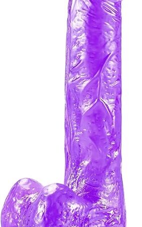 708 inches Realistic Dildo for Beginners, Anal Dildos with Strong Suction Cup Base, Lifelike Fake Penis for Women/Men/Gay, Adult Sex Toy for G spot Stimulator Anal Plug Training Set (Purple)