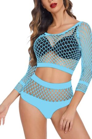 women fishnet sexy lingerie sets mesh dress babydoll bodysuit chemise lace Underwear Teddy