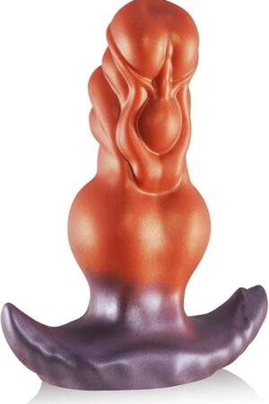 7.87in Anal Plug with Safe T-Shaped Base, Wearable Prostate Sex Toy with Big Knot, Large Monster Butt Plug Soft Anal Dilator for Advanced Men Women Couple (L)
