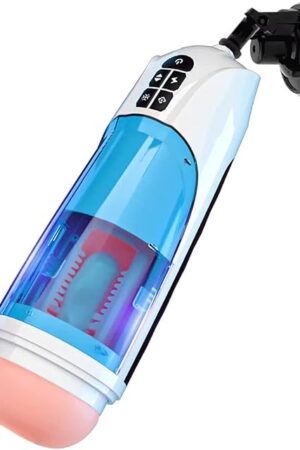 Hands Free Male Masturbator Auto Sucking Sex Toy Cock Penis Stroker Thrusting Blowjob Machine for Men Heated Realistic Automatic Pocket Pussies with Suction Cup Shower Wall Mount Electric Thruster Cup