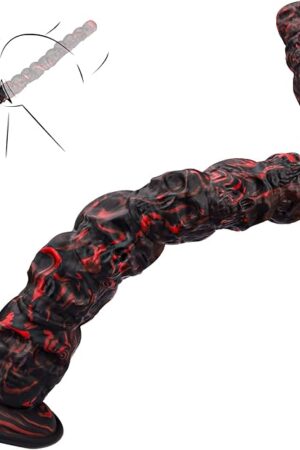 177 Inch Monster Dildo, Huge Fantasy Dildos with Skull, Long Anal Plug with Strong Suction Cup for G Spot Play, Silicone Anal Beads Butt Plug for Challenger, Adult Sex Toy for Men & Women,