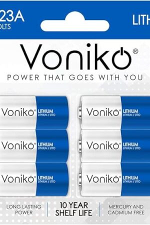 Voniko CR123A Lithium Batteries (6-Pack) ? Photo Non-Rechargeable Lithium Battery ?3 Volt 123 Battery Lithium 10 Years Shelf Life