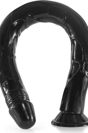 19.09 Inch Extra Super Long Dildo Anal Plug Sex Toys for Deepest Sex, Black Realistic No-Balls Huge Big Giant Dildos with Strong Suction Cup Hands-Free Play Flexible Penis Butt Plugs for Women Men Gay