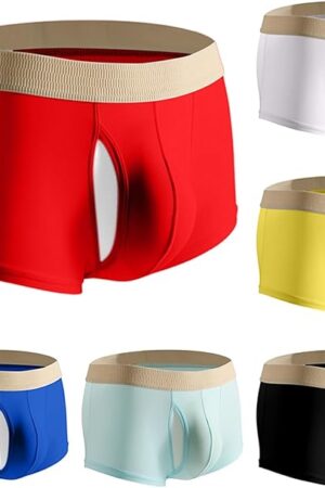 Harness Pants Strapless Underpants for Men Women Sexy Open Front Underwear Boxer Briefs Cut Out Bikini Trunks Shorts