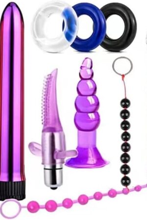 10pcs Anal Trainer Beginner Kit Set Silicone Anal Plug Set for Beginner Butt Plug Training Prostate Massager Anal G-Spot Adult Sexy Toys Butt Plugs for Women Man and Couples