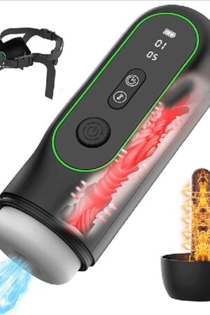 Automatic Penis Massage Stroker - Hands Free Strap On Harness Male Masturbator with & 15 Thrust & 9 Vibration & 4 Sucking Mode, Electric Heating Pocket Pussies Blowjobsex Machine Adult Sex Toy & Games
