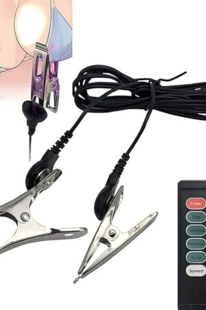 Electric Shock Nipple Clamps Nipple Clamps for Pleasure Sex Nipple Clamps Adjustable Current Level Electric Nipple Clamps (M 2)
