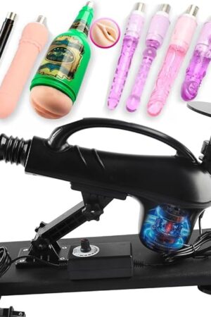 Automatic Sex Machine 3 XLR Connector Sex Toy insertor Adjustable Love Machine Device Gun with Dildo Accessory, Suitable for Men, Women, and Couples to use (7 attachments (with Masturbation Cup))