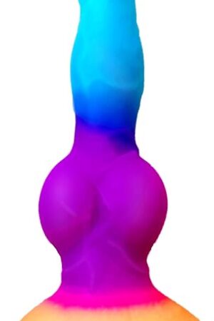 8.66 Inch Beginner Dog Knot Dildo,Realistic Silicone Animal Dildo with Strong Suction Cup, Fantasy Monster Colorful Creature ThinDildos, Wolf Penis Anal Plug Sex Toy for Women Men Couple Play Game