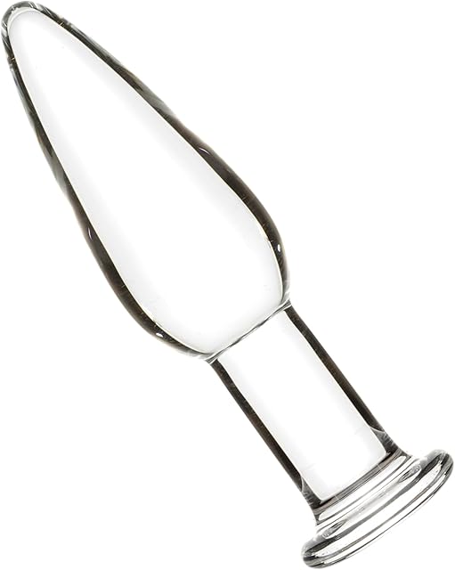 LEEWEDENG Glass Butt Plugs,4.92 in Crystal Anal Trainer Bum Plug with Long Neck Sex Toy for Men,Women
