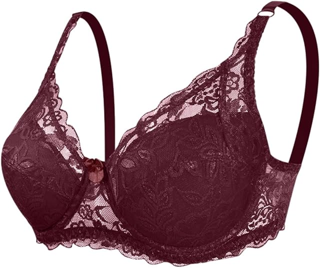 Lace Bras for Women Underwear Adjustable Strap Cushioned Sexy Full Coverage Push up Comfortable Bra
