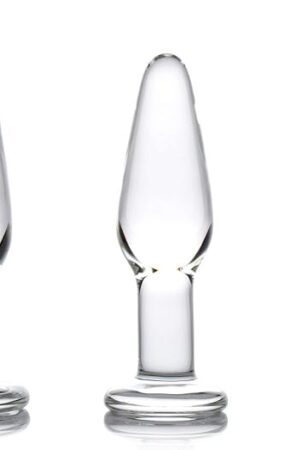 Dosha 3 Piece Glass Anal Plug Set: Premium Borosilicate Crystal Butt Plugs, Hypoallergenic & Non-Porous, Ideal for Anal Training, Prostate Massaging ? Small, Medium, Large ? for Men, Women & Couples