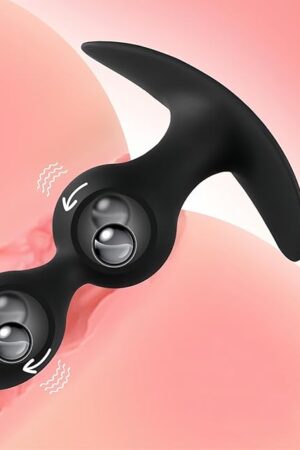 Dual-Ball Anal Plug with Internal Rolling Beads - Enhanced Sensory Stimulation Through Vibrations on Impact - Body-Safe, Comfort-Fit & Unique Design for Ultimate Pleasure, Outdoor Wearable