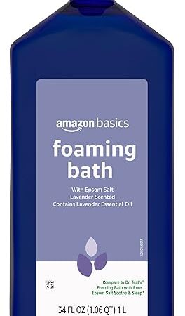 Amazon Basics Lavender Scented Foaming Bath with Essential Oil, 34 Fluid Ounce