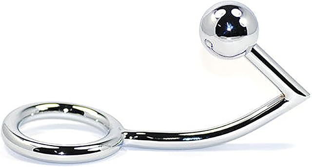 Honeypleasures Metal Penis Ring & 1 Ball Anal Plug for Anal Stimulation Prostate Massager, Men's Sex Toy