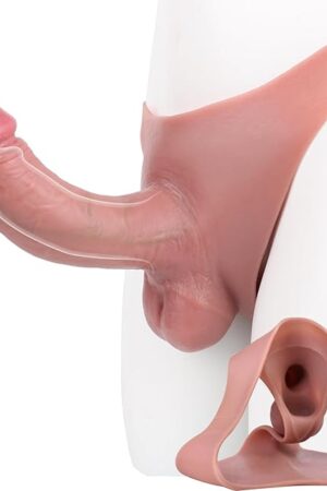 Adult Wearable Realistic Male Penis Sleeve Pants,75" Long Dildo Silicone Penis Sheath Underwear,Harness Male Strap On Extender Reusable Condom Stretchy Panties,Sex Toys for Men Couples