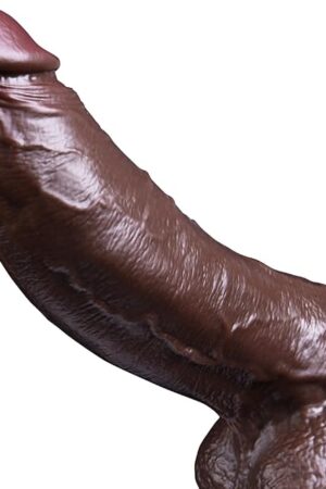9 Inch Realistic Black Dildo Sex Toy, Skin-Like Thick Dildo for G Spot and Anal Play with Strong Suction Cup, Lifelike Hands-Free Anal Dildos for Women Men Couples Sexual