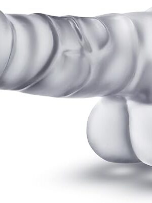 Eden 7.5" Lifelike Realistic Dildo with Suction Cup Base - Perfect for Beginners, Curved for G-Spot Stimulation - Clear Silicone Dildo, Hands-Free Play, Harness Compatible - Big Dildo for Him & Her