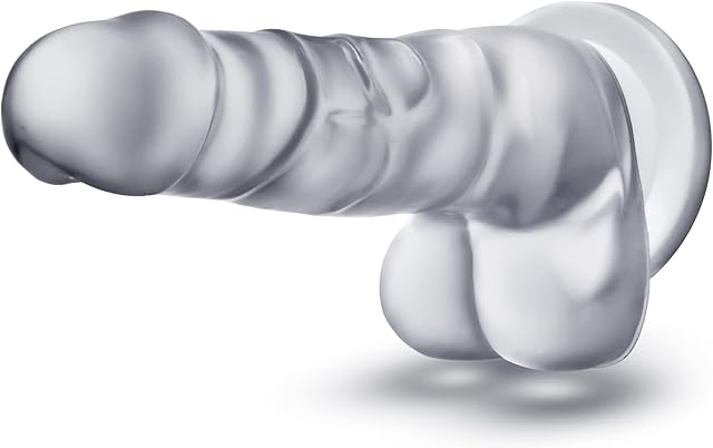 Eden 7.5" Lifelike Realistic Dildo with Suction Cup Base - Perfect for Beginners, Curved for G-Spot Stimulation - Clear Silicone Dildo, Hands-Free Play, Harness Compatible - Big Dildo for Him & Her
