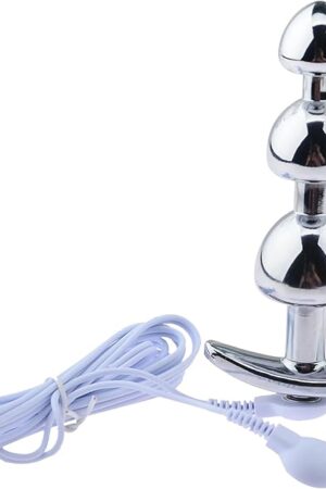 Butt Plug Electro Shock Trainer Kit Anchor Anal Beads Dildo Electric Massager for Men Women Adult Masturbation Sex Toys (A)