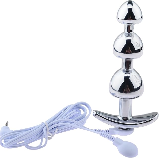 Butt Plug Electro Shock Trainer Kit Anchor Anal Beads Dildo Electric Massager for Men Women Adult Masturbation Sex Toys (A)