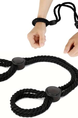 Bondage Restraint Kit Sex Ropes Straps Handcuff Bracelets Ankle Cuffs BDSM Toy Harness Collar Restraints Gear Accessories SM Bondaged Rope Cord Toys Self Couple Handcuffs for Couples Male Play Black