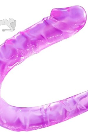 Double Dildo Realistic Double-Ended Dildo, Flexible & Bendable Double Sided Dildo Double Penetrating G-spot Anal Dildo Long Dildo Women Lesbian Sex Toys Double Headed Dildo for Women Couples Beginner