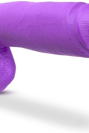 Adult Sex Toys - Realistic Dual Density Silicone Dildo - 10.5 Inch - Huge Thick Penis with Strong Suction Cup - Monster Cock for Vaginal Anal G Spot - Unisex - Neon Purple