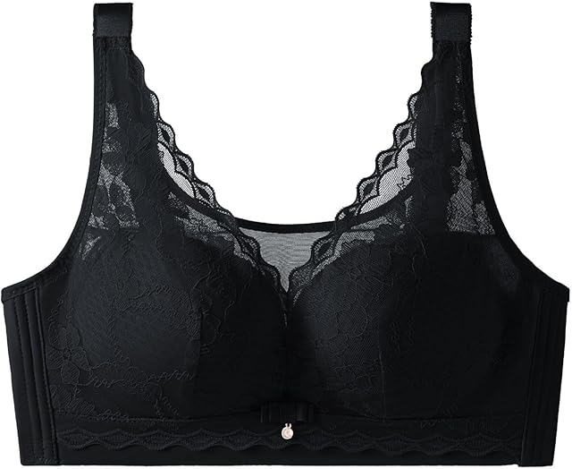 Women's Sexy Lace Trim Floral Bras Underwear Trendy Full Coverage Seamless Bralette Light Thin Comfy Breathable Bra