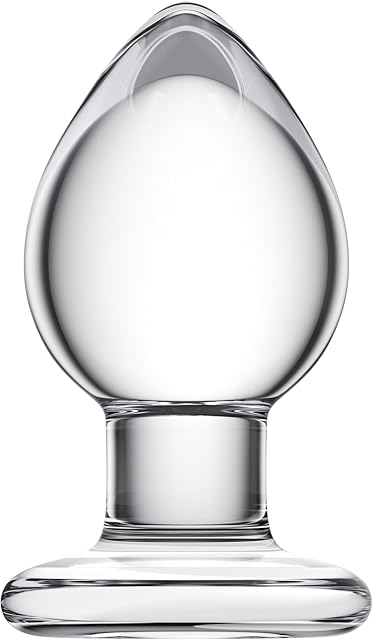 Glass Anal Butt Plug Trainer with Large Base - Crystal Anal Toys G-Spot Stimulation for Men Women Masturbation