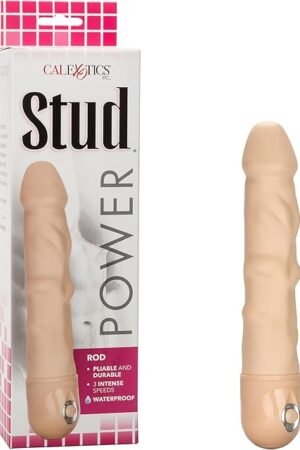 CalExotics Waterproof Power Stud Rod Dildo, Ivory