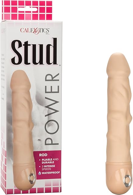 CalExotics Waterproof Power Stud Rod Dildo, Ivory