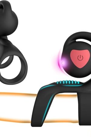 Vibrating Cock Ring Male Sex Toy Penis Ring Vibrator with Clitoral Stimulator APP Control Cockring with 9 Vibration Modes Couple Sex Toys for Men Erection and Women Pleasure