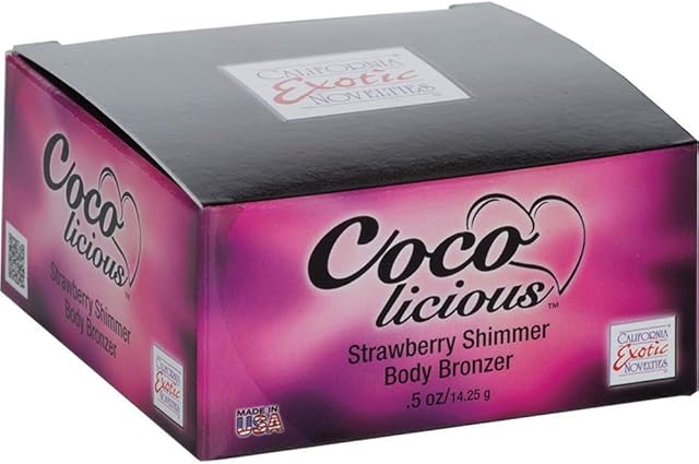 California Exotic Novelties Coco Licious Strawberry Shimmer Boxed Body Bronzer, Pink