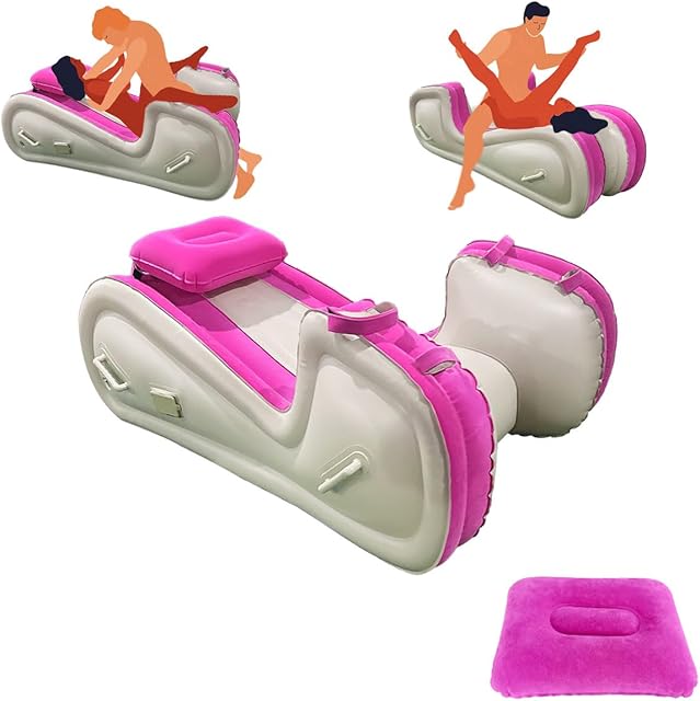 Inflatable Sex Sofa with Positioning Pillow for G Spot Position Aid Sex Auxiliary Adult Games with Automatic Air Pump for BDSM Games, Couple Sex Toys Chair for Sex Fun