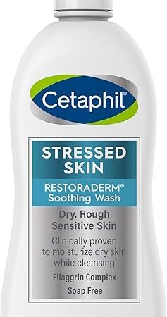 Cetaphil RESTORADERM Soothing Wash, 10 fl oz, Soothes Dry, Stressed Skin, Hypoallergenic, Soap & Paraben Free, National Eczema Association Endorsed
