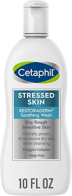 Cetaphil RESTORADERM Soothing Wash, 10 fl oz, Soothes Dry, Stressed Skin, Hypoallergenic, Soap & Paraben Free, National Eczema Association Endorsed