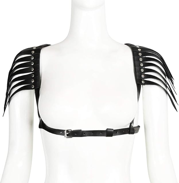 Women's Body Chest Harness Belt Shoulder Belt, Adjustable Faux Leather Body Chest Harness Bondage Strap for Ladies, Cosplay Costume Rave Masquerade Party Fetish Clubwear BDSM SM Slave Role Play