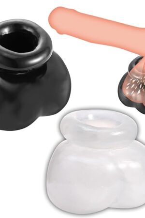 Cock and Ball Torture BDSM Toys Testicles Stretcher Male Chastity Devices Testicle Toys Silicone Mens CBT Sex Bondage Gear Scrotal Restraints Kit Testicles Crusher for Men Gay 2 Pcs