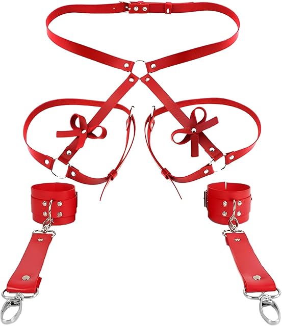 Women's Punk Leather Harness Waist Leg Cage Beds Tableware Gothic Garter Belt Ladies Bondage Harness Sexy Waist Rings